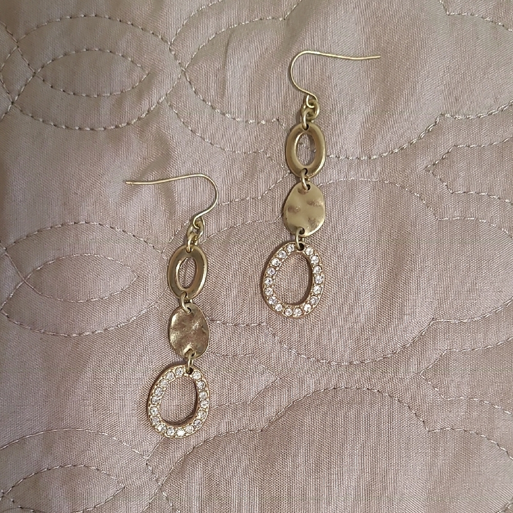 Premier Designs Gold and Silver Earrings with Dangle Design